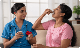 Doctor and patient during home visit